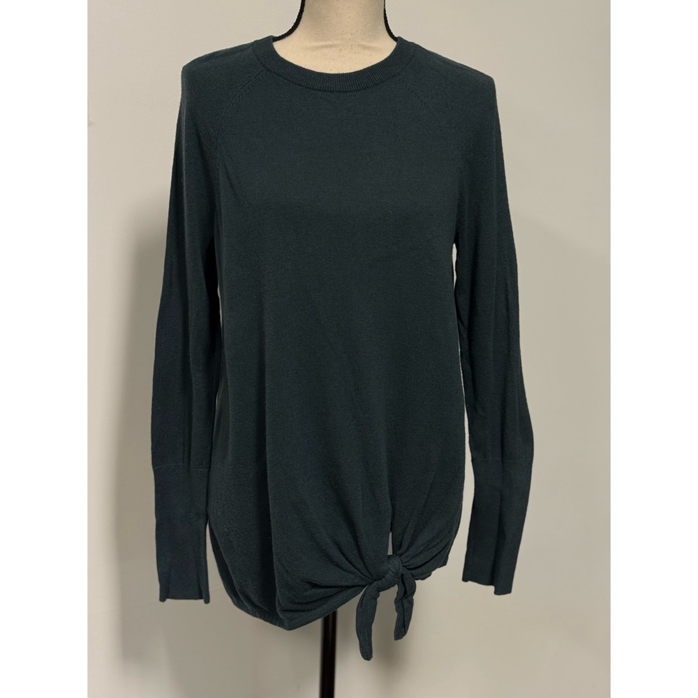 LC Lauren Conrad Crewneck Knotted Hem Sweater Green Size M